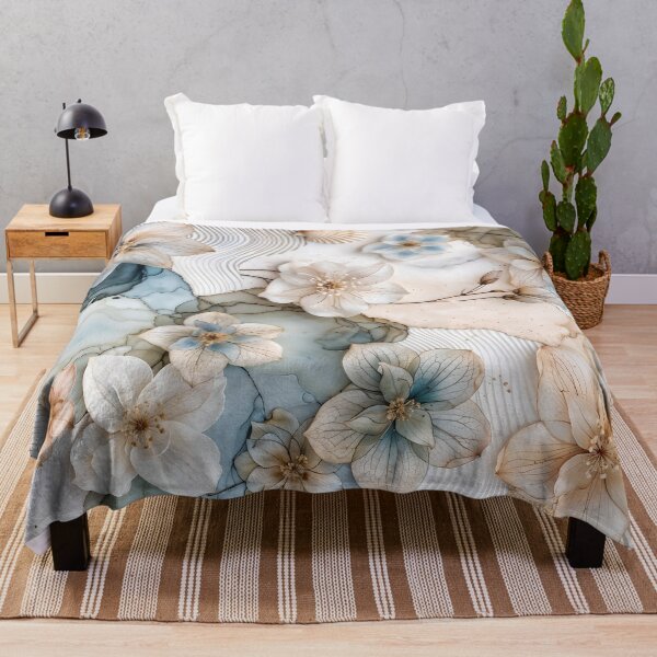 Item preview, Abstract Blue and Beige Floral Nautical Collage designed and sold by SolaoLab.