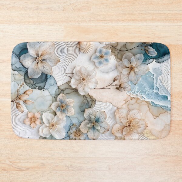 Item preview, Abstract Blue and Beige Floral Nautical Collage designed and sold by SolaoLab.