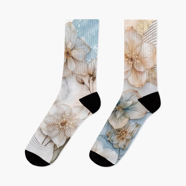 Item preview, Abstract Blue and Beige Floral Nautical Collage designed and sold by SolaoLab.