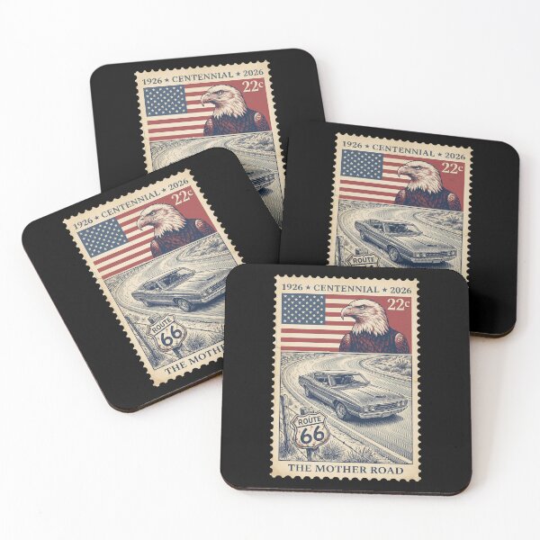 Item preview, Route 66 Centennial Curved Highway - Classic Muscle Stamp Art designed and sold by G350.