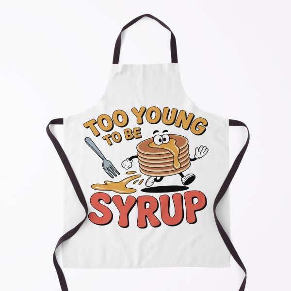 Item preview, Too Young to Be Syrup – Funny Running Pancake Cartoon Breakfast Humor Design designed and sold by RMTrendy.