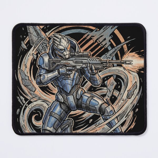 Item preview, Garrus Vakarian Mass Effect Turian Sniper Archangel Normandy Calibrations Loyalty Mission Shepard Fan Art Portrait Poster T-Shirt Sticker Print Gift designed and sold by Senpaiwaves.