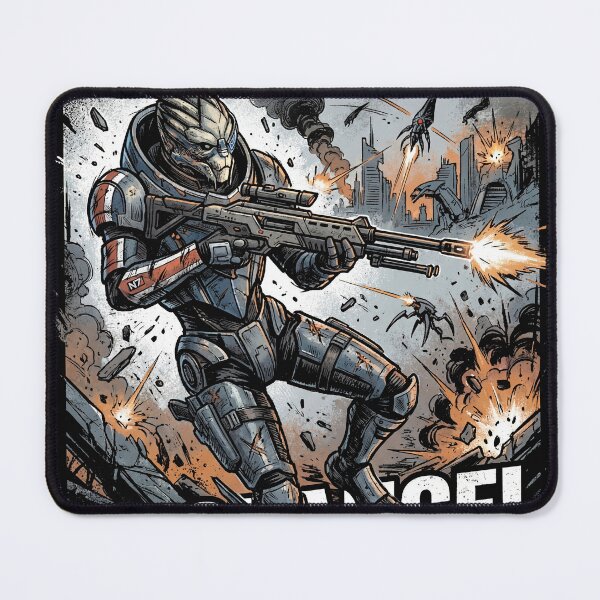 Item preview, Garrus Vakarian Mass Effect Turian Sniper Archangel Normandy Calibrations Loyalty Mission Shepard Fan Art Portrait Poster T-Shirt Sticker Print Gift designed and sold by Senpaiwaves.