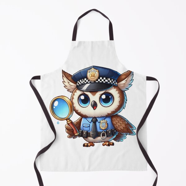 Item preview, Cute Police Owl Detective with Magnifying Glass designed and sold by LunaPixelStudio.