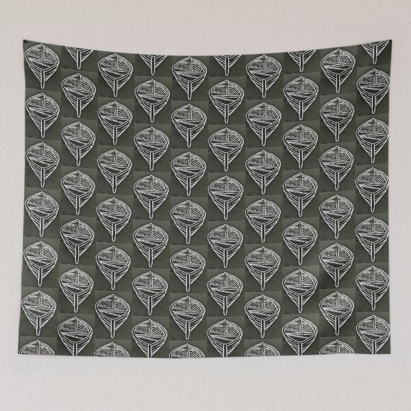 Item preview, Black boat linoprint designed and sold by Pebbles on the Beach.