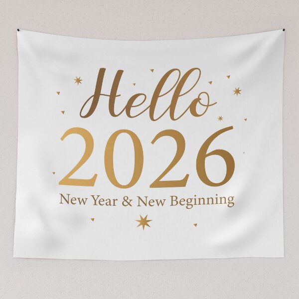 Item preview, Hello 2026  New Year and New Beginnings Typography – Golden Font Celebration T-Shirt designed and sold by Design-Pro-21.