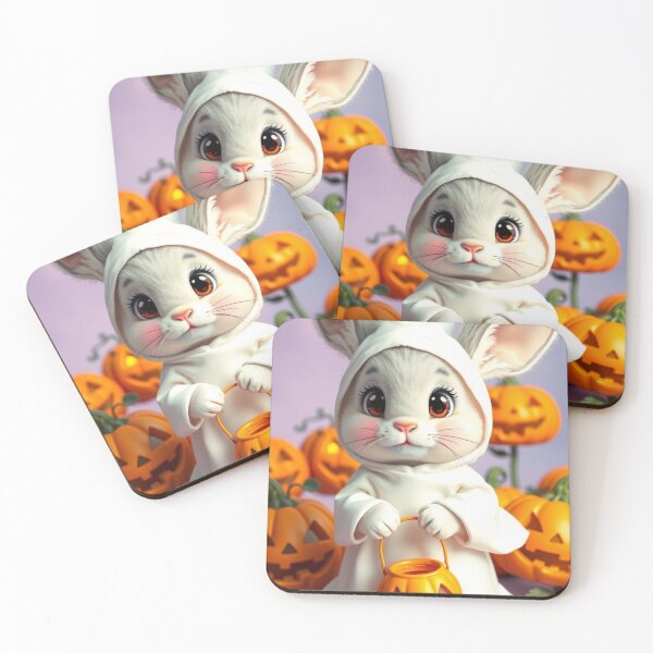 Item preview, Adorable Bunny Ghost Pumpkin Patch – Cute Halloween T-Shirt designed and sold by ArmaanArts.