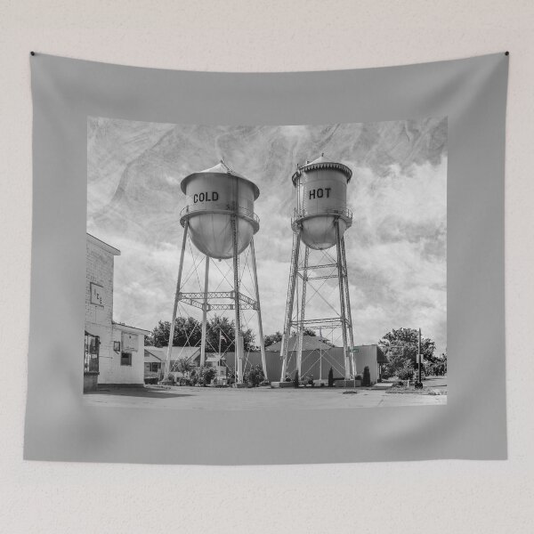 Item preview, Hot and Cold Water Towers Monochrome designed and sold by Debra Martz.