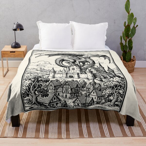 Item preview, Dragon Castle Vintage Medieval Dark Art Grimdark designed and sold by Y-Vibes.
