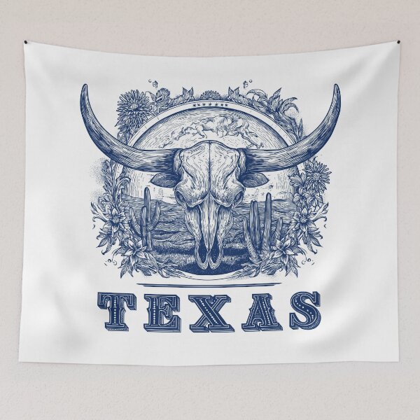 Item preview, Texas Longhorn Skull Art – Vintage Western Engraving Design designed and sold by Gaviani Design Studio.