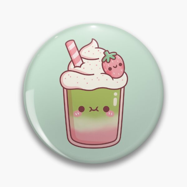Item preview, Cute Iced Matcha Strawberry Latte designed and sold by rustydoodle.