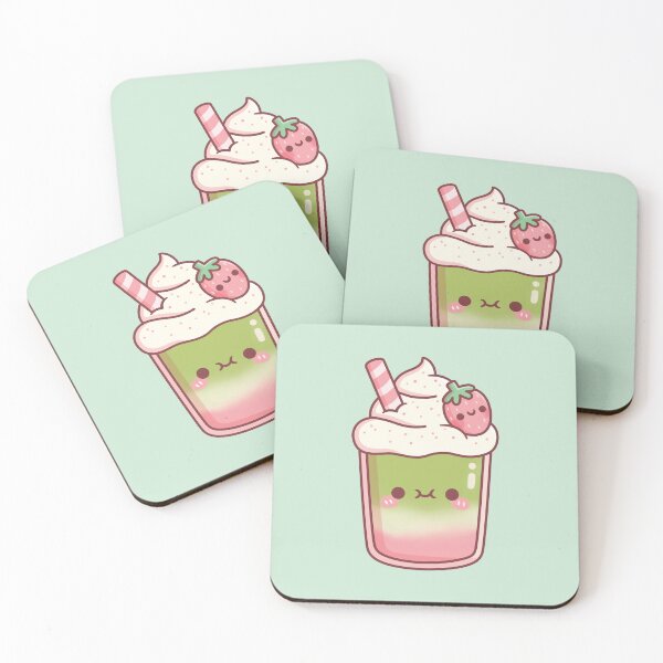 Item preview, Cute Iced Matcha Strawberry Latte designed and sold by rustydoodle.