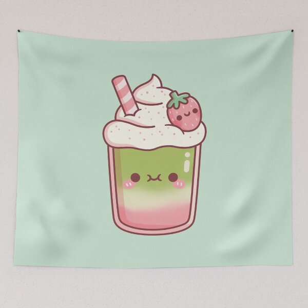 Item preview, Cute Iced Matcha Strawberry Latte designed and sold by rustydoodle.