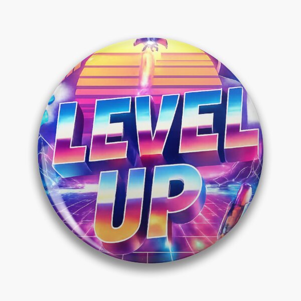 Artikelvorschau, Level Up – Retro-futuristisches Synthwave-Design | Neon-Gamer-Kunst der 80er entworfen und verkauft von B-M-Store.