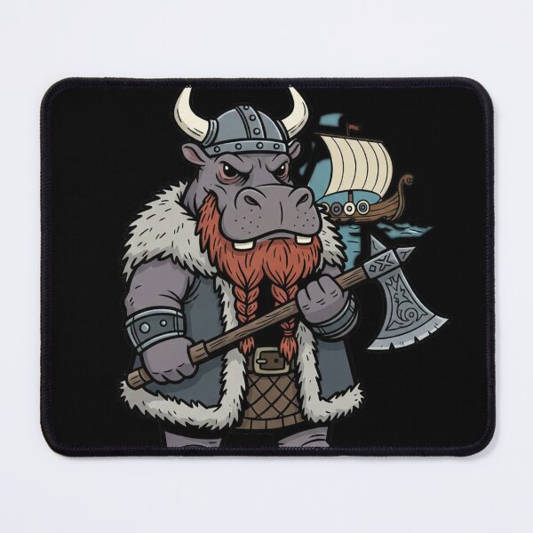 Item preview, Viking Hippo – Norse Warrior with Battle Axe designed and sold by RebellDancer.