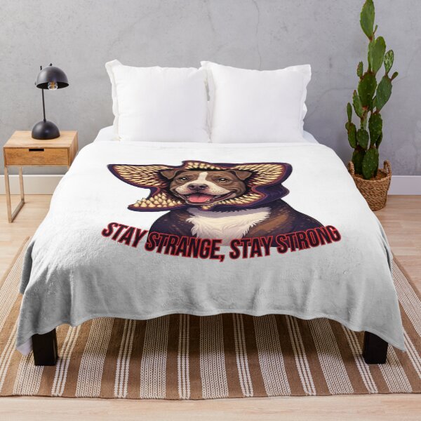 Item preview, Stay Strange Stay Strong Demodog Pitbull Parody Art designed and sold by Anastasiia Yurevych.