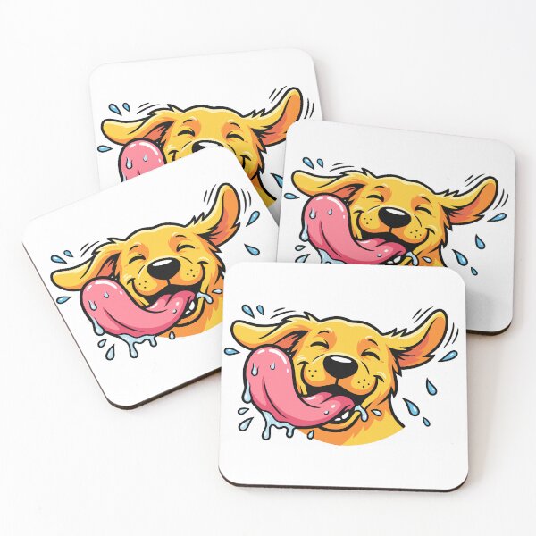 Item preview, oyful Cartoon Golden Retriever Puppy Head Vector Illustration Sticker designed and sold by DiNata.