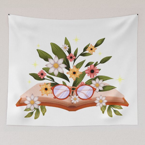 Item preview, Whimsical Wildflowers Growing From Open Book designed and sold by ArtByRahim.