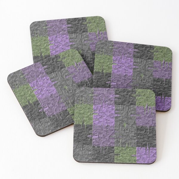 Item preview, distressed squares thick acrylic multi colored abstract design designed and sold by SmashingDeals.