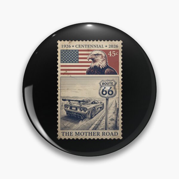 Item preview, Route 66 Centennial Supercar Rear View - Desert Highway Stamp designed and sold by G350.