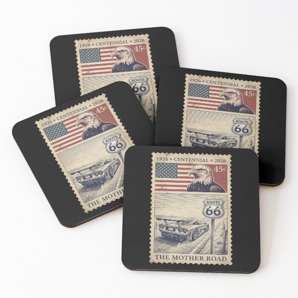 Item preview, Route 66 Centennial Supercar Rear View - Desert Highway Stamp designed and sold by G350.