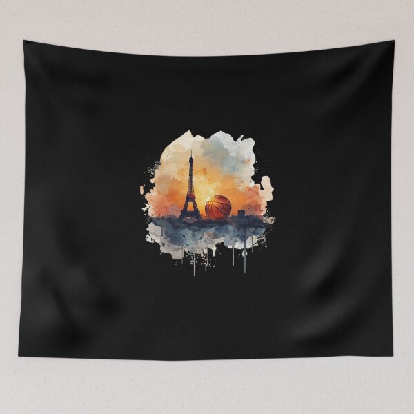 Item preview, Paris tower, basketball art designed and sold by SportThreadz.