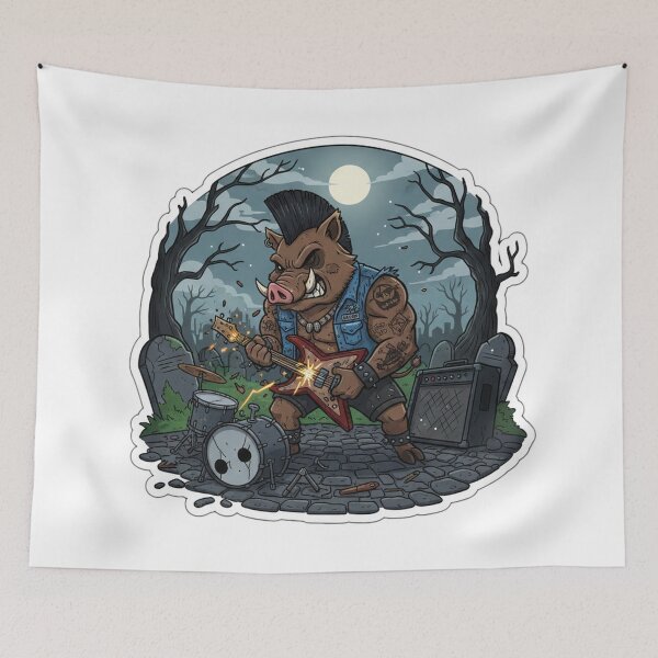 Item preview, Rocker Warthog – One Pig Band on the Graveyard Stage designed and sold by RebellDancer.