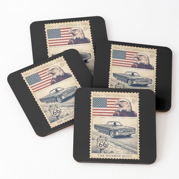 Item preview, Route 66 Centennial Luxury Cruiser - Vintage Convertible Stamp designed and sold by G350.