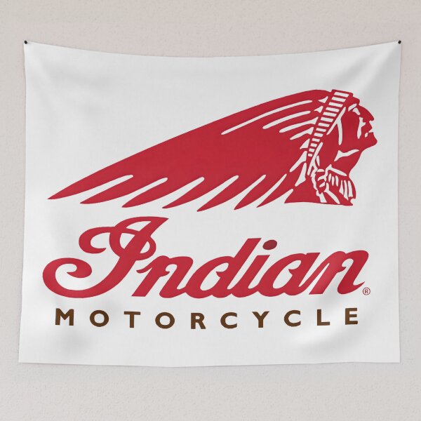 Item preview, Indian Motorcycle Modern Red Headdress and Script Typography Logo designed and sold by CharlieDesings.