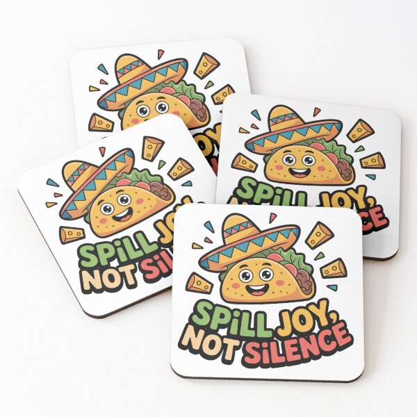 Item preview, Spill Joy, Not Silence – Happy Taco Character with Confetti | Fun Food Positivity Design designed and sold by RMTrendy.