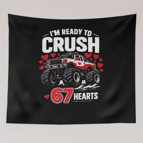 Item preview, I’m Ready to Crush 67 Hearts | Valentine Monster Truck T-Shirt Design designed and sold by DailyDrivesct.