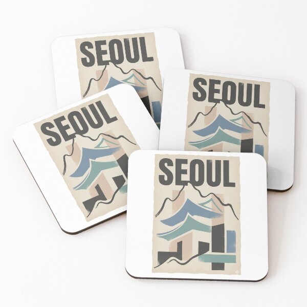 Item preview, Seoul City Poster – Modern Skyline & Mountains | Minimalist Travel Art designed and sold by MiszungART.