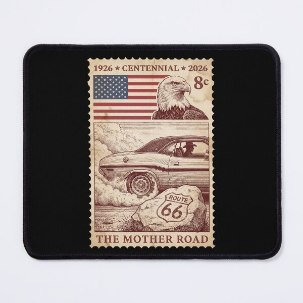 Item preview, Route 66 Centennial Burnout - Classic Muscle Car Stamp Art designed and sold by G350.