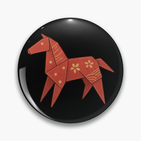 Item preview, Red Origami Horse - Geometric Chinese Zodiac Art designed and sold by Balasan.