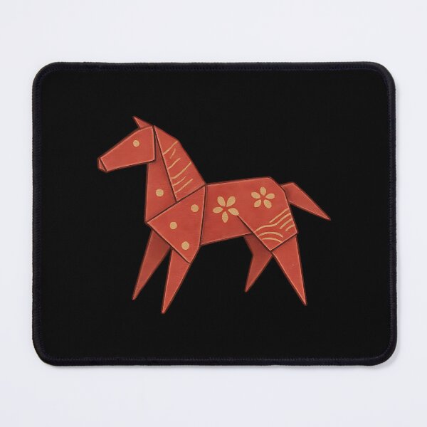 Item preview, Red Origami Horse - Geometric Chinese Zodiac Art designed and sold by Balasan.