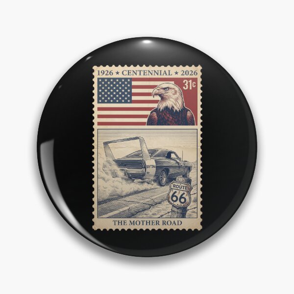 Item preview, Route 66 Centennial Winged Muscle Car - Dust Cloud Stamp designed and sold by G350.