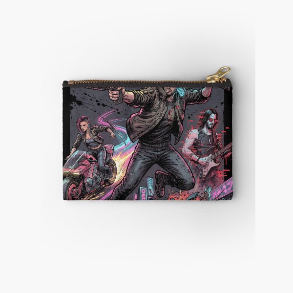 Item preview, Cyberpunk 2077 Night City V Johnny Silverhand Keanu Reeves Phantom Liberty Arasaka Militech Cyberware Collage Fan Art Poster T-Shirt Sticker Print Gift designed and sold by Senpaiwaves.
