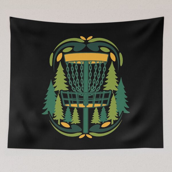 Item preview, Forest Disc Golf Basket Flying Disc Scene designed and sold by LuminOrb.