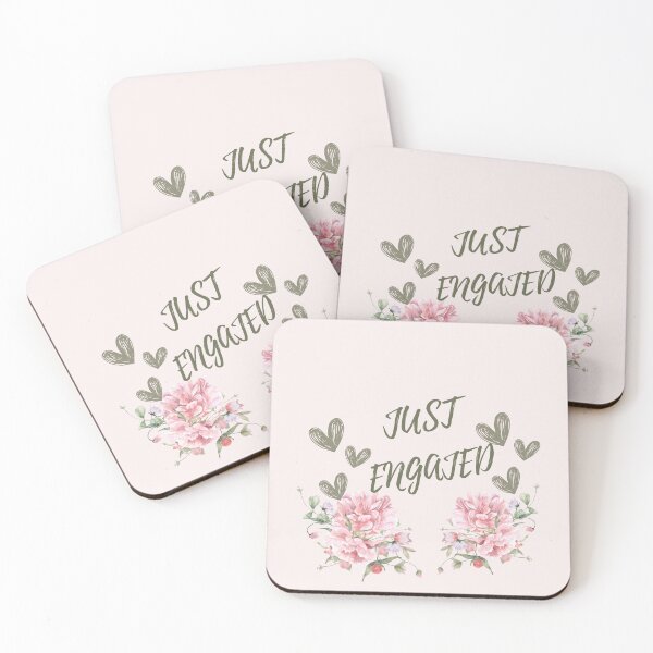 Item preview, Romantic “Just Engaged” Pink Floral Engagement & Bridal Design designed and sold by LILY ROSE.
