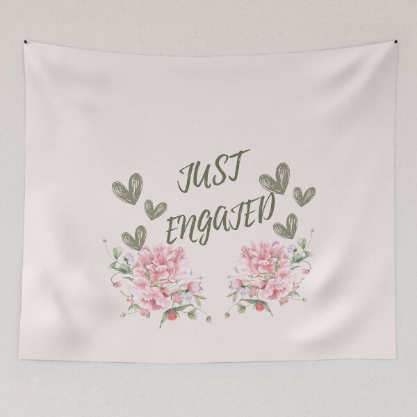 Item preview, Romantic “Just Engaged” Pink Floral Engagement & Bridal Design designed and sold by LILY ROSE.