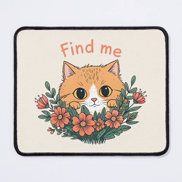 Item preview, Cat and flowers designed and sold by PrintLabStudio.