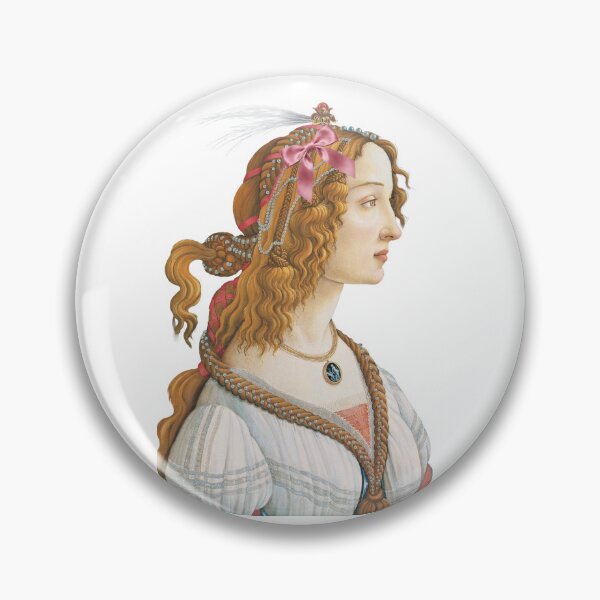 Item preview, Coquette Botticelli Portrait - Renaissance Art Parody with Pink Bow designed and sold by Open Canvas.