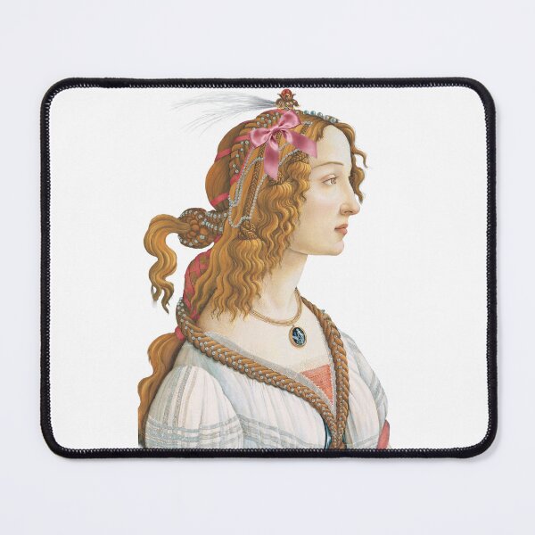 Item preview, Coquette Botticelli Portrait - Renaissance Art Parody with Pink Bow designed and sold by Open Canvas.