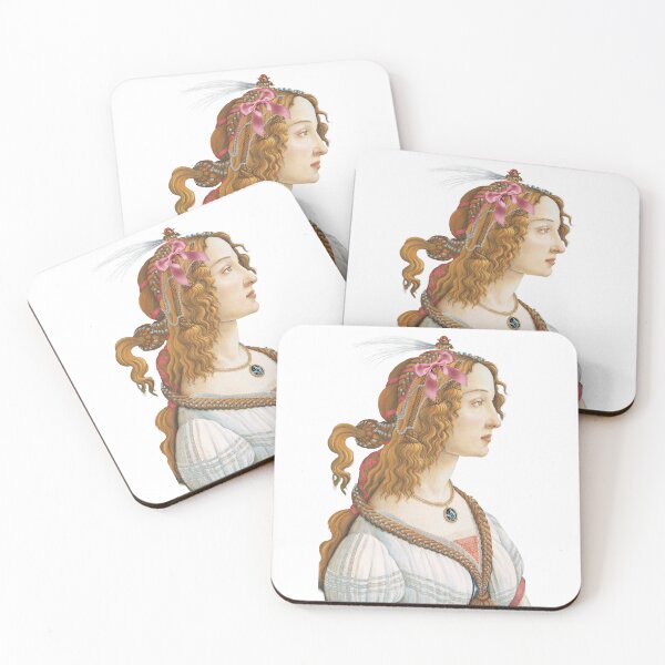 Item preview, Coquette Botticelli Portrait - Renaissance Art Parody with Pink Bow designed and sold by Open Canvas.