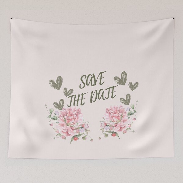 Item preview, Romantic Pink Floral Save The Date Design designed and sold by LILY ROSE.