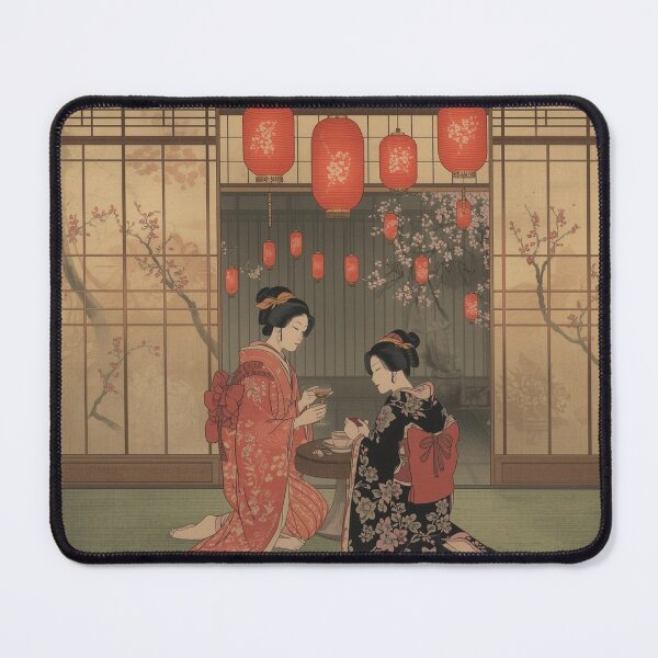 Item preview, Ukiyo E Teahouse Interior Two Women With Lanterns Art designed and sold by Vandy Fullam.