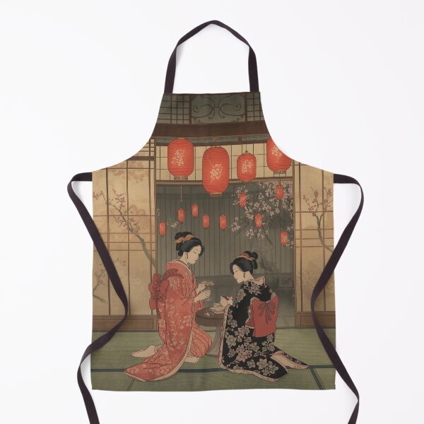 Item preview, Ukiyo E Teahouse Interior Two Women With Lanterns Art designed and sold by Vandy Fullam.