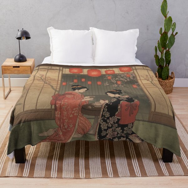 Item preview, Ukiyo E Teahouse Interior Two Women With Lanterns Art designed and sold by Vandy Fullam.