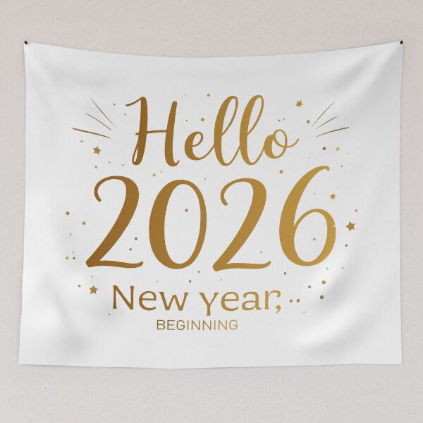 Item preview, Hello 2026 – New Year Celebration Gold Script Design designed and sold by Design-Pro-21.