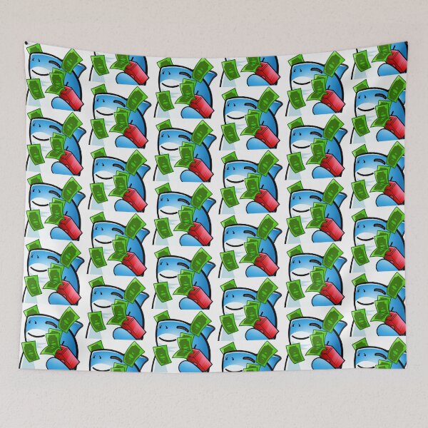Item preview, Cartoon shark shooting money funny art designed and sold by criptart.